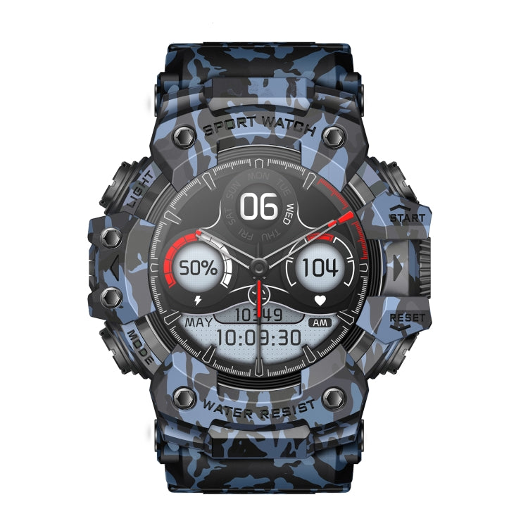 LC21 1.32 inch TFT Round Screen Sports Smart Watch Supports Blood Oxygen Monitoring/Call Reminder(Camouflage Blue) - Smart Watches by PMC TechLife | Online Shopping South Africa | PMC TechLife | Buy Now Pay Later Mobicred