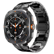For Samsung Galaxy Watch Ultra 47mm Butterfly Buckle Titanium Alloy Watch Band(Black)