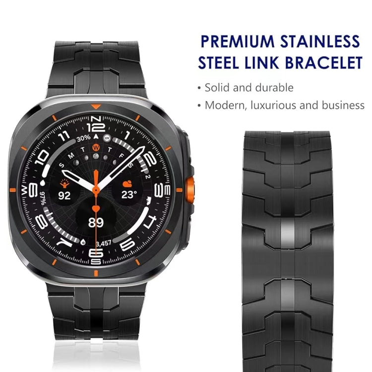 For Samsung Galaxy Watch Ultra 47mm Butterfly Buckle Titanium Alloy Watch Band(Black)