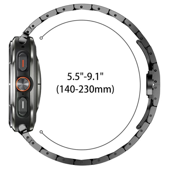 For Samsung Galaxy Watch Ultra 47mm Butterfly Buckle Titanium Alloy Watch Band(Black)