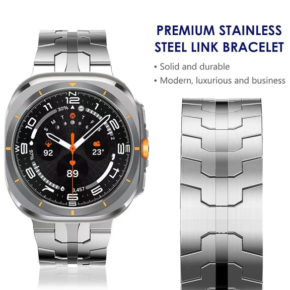 For Samsung Galaxy Watch Ultra 47mm Butterfly Buckle Titanium Alloy Watch Band(Silver)