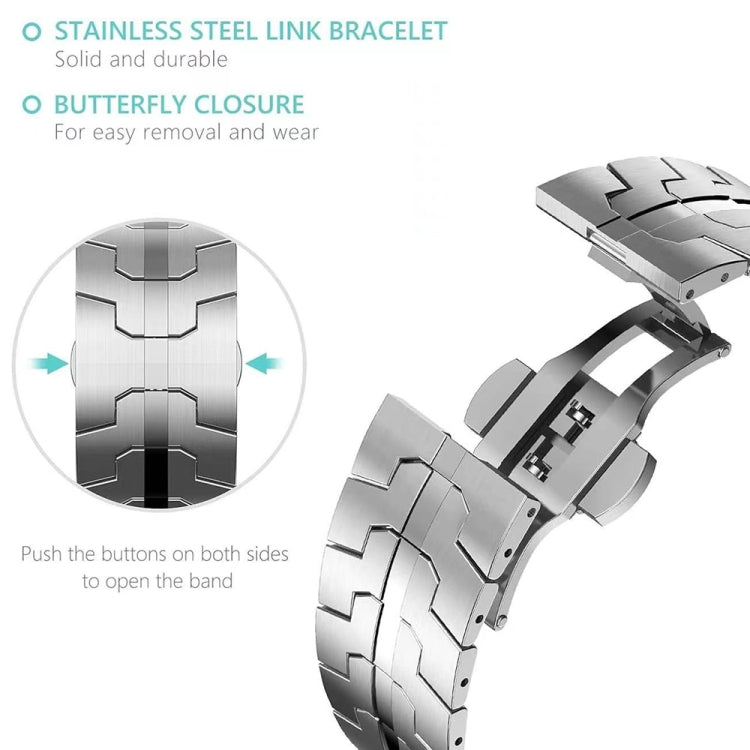 For Samsung Galaxy Watch Ultra 47mm Butterfly Buckle Titanium Alloy Watch Band(Silver)