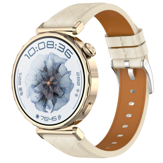 18mm Square Leather Silver Buckle Watch Band(Apricot) - free shipping - PMC Jewellery - Order now!