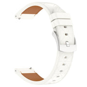 20mm Square Leather Silver Buckle Watch Band(White)