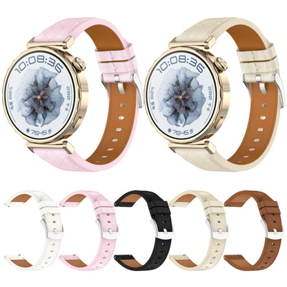 18mm Square Leather Silver Buckle Watch Band(Apricot) - free shipping - PMC Jewellery - Order now!
