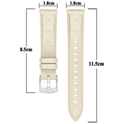 20mm Square Leather Silver Buckle Watch Band(Brown)