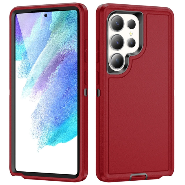 For Samsung Galaxy S25 Ultra 5G Life Water-resistant Rugged Phone Case(Red + Black)