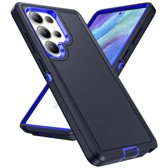 For Samsung Galaxy S25 Ultra 5G Life Water-resistant Rugged Phone Case(Dark Blue + Royal Blue)
