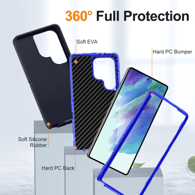 For Samsung Galaxy S25 Ultra 5G Life Water-resistant Rugged Phone Case(Dark Blue + Royal Blue)