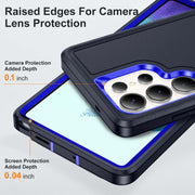 For Samsung Galaxy S25 Ultra 5G Life Water-resistant Rugged Phone Case(Dark Blue + Royal Blue)