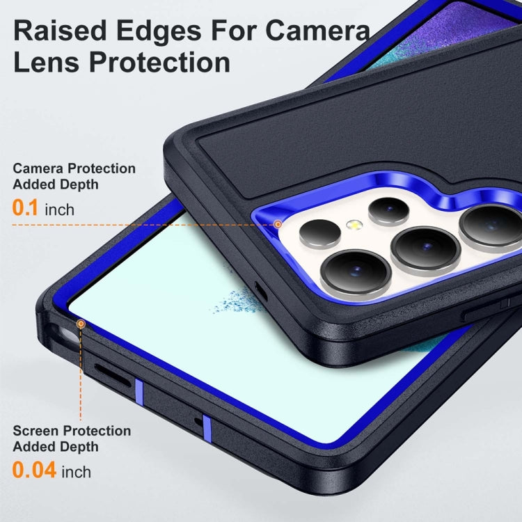 For Samsung Galaxy S25 Ultra 5G Life Water-resistant Rugged Phone Case(Dark Blue + Royal Blue)