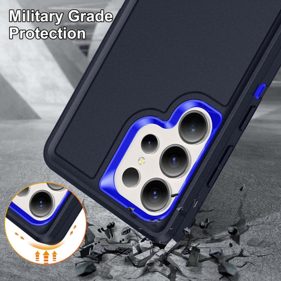 For Samsung Galaxy S25 Ultra 5G Life Water-resistant Rugged Phone Case(Dark Blue + Royal Blue)