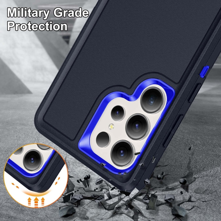 For Samsung Galaxy S25 Ultra 5G Life Water-resistant Rugged Phone Case(Dark Blue + Royal Blue)