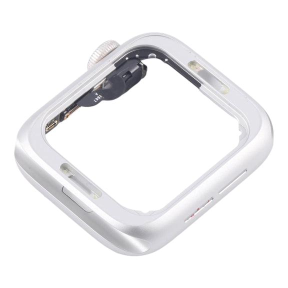 For Apple Watch Series 4 44MM LTE Aluminium Alloy Middle Frame Bezel Plate with Crown Spin Axis Flex Cable(Silver)