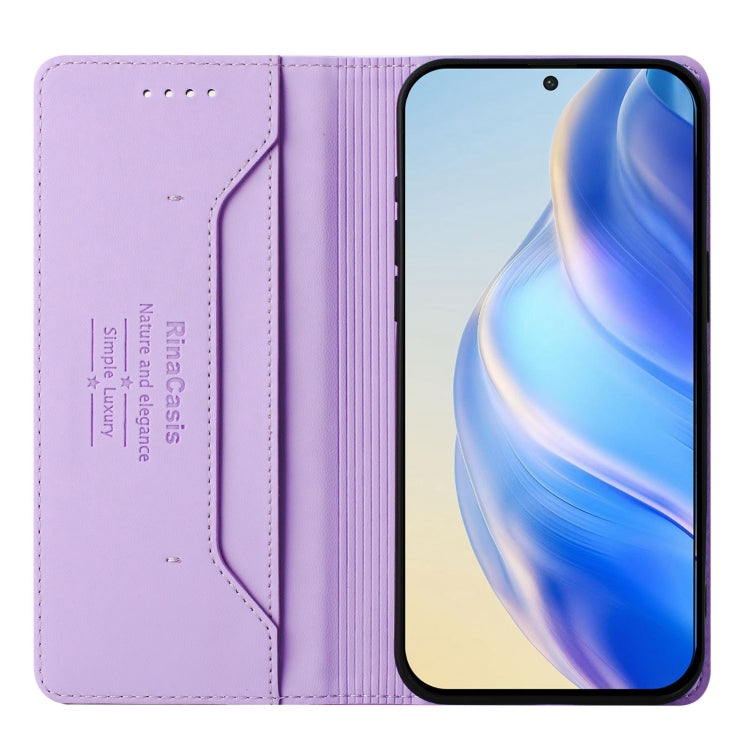 For Samsung Galaxy S24 / S25 5G RC01 Dual-Folded Magnetic Suction RFID Leather Phone Case(Light Purple) - Galaxy S25 5G Cases by PMC TechLife | Online Shopping South Africa | PMC TechLife | Buy Now Pay Later Mobicred