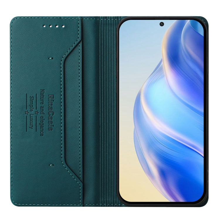 For Samsung Galaxy S24 / S25 5G RC01 Dual-Folded Magnetic Suction RFID Leather Phone Case(Dark Green) - Galaxy S25 5G Cases by PMC TechLife | Online Shopping South Africa | PMC TechLife | Buy Now Pay Later Mobicred