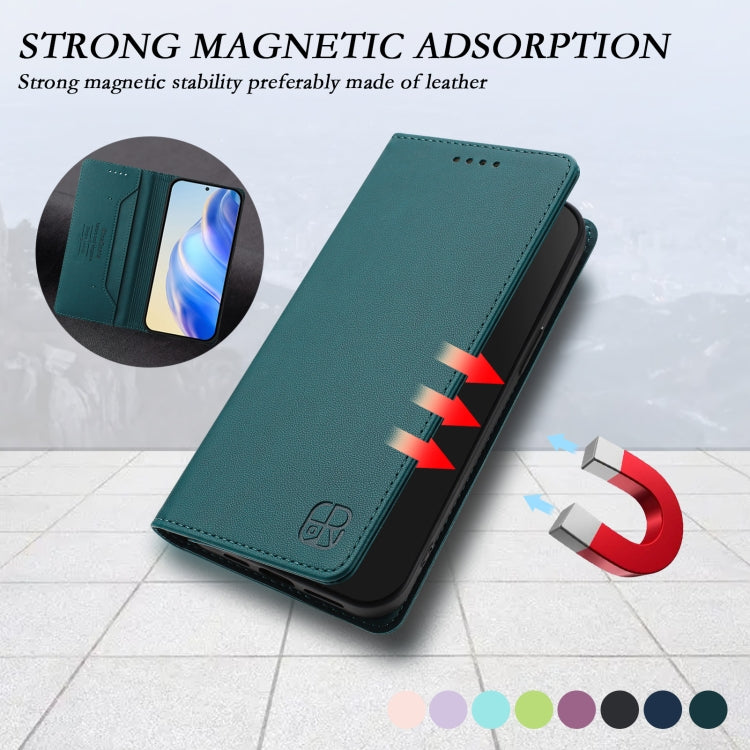 For Samsung Galaxy S24 / S25 5G RC01 Dual-Folded Magnetic Suction RFID Leather Phone Case(Dark Green) - Galaxy S25 5G Cases by PMC TechLife | Online Shopping South Africa | PMC TechLife | Buy Now Pay Later Mobicred