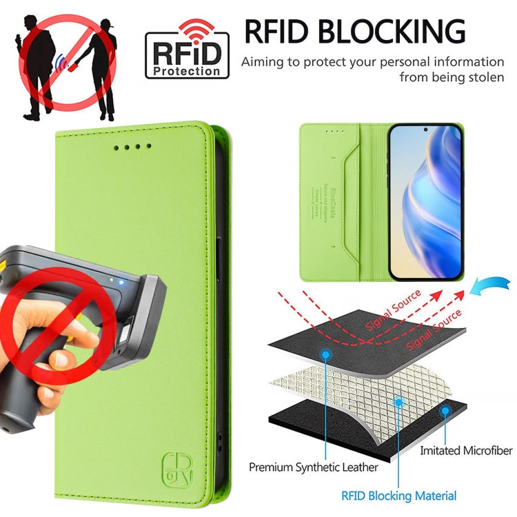 For Samsung Galaxy S24+ / S25+ 5G RC01 Dual-Folded Magnetic Suction RFID Leather Phone Case(Grass Green) - Galaxy S25+ 5G Cases by PMC TechLife | Online Shopping South Africa | PMC TechLife | Buy Now Pay Later Mobicred