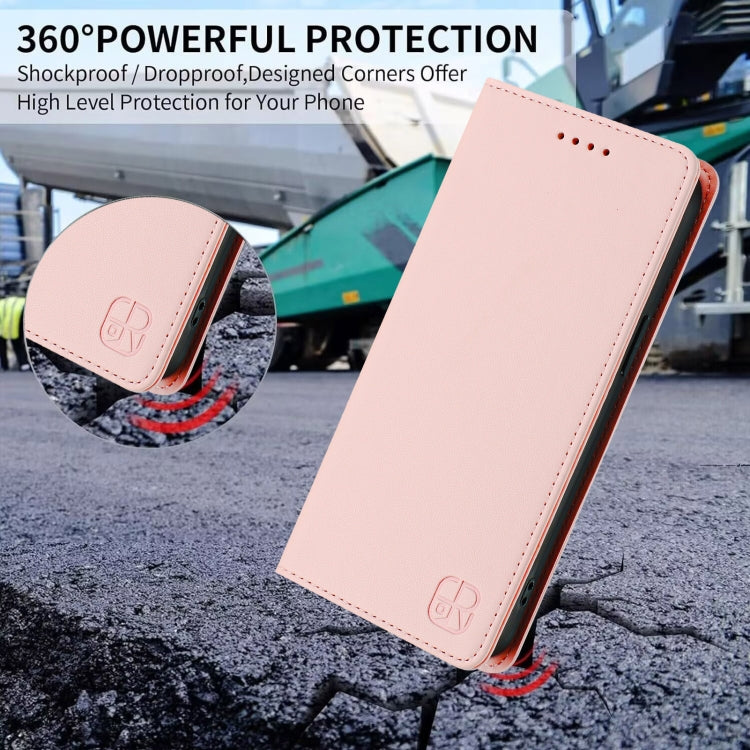 For Samsung Galaxy S24+ / S25+ 5G RC01 Dual-Folded Magnetic Suction RFID Leather Phone Case(Pink) - Galaxy S25+ 5G Cases by PMC TechLife | Online Shopping South Africa | PMC TechLife | Buy Now Pay Later Mobicred
