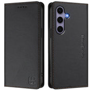 For Samsung Galaxy S24+ / S25+ 5G RC01 Dual-Folded Magnetic Suction RFID Leather Phone Case(Black)