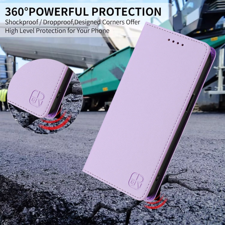 For Samsung Galaxy S24+ / S25+ 5G RC01 Dual-Folded Magnetic Suction RFID Leather Phone Case(Light Purple) - Galaxy S25+ 5G Cases by PMC TechLife | Online Shopping South Africa | PMC TechLife | Buy Now Pay Later Mobicred