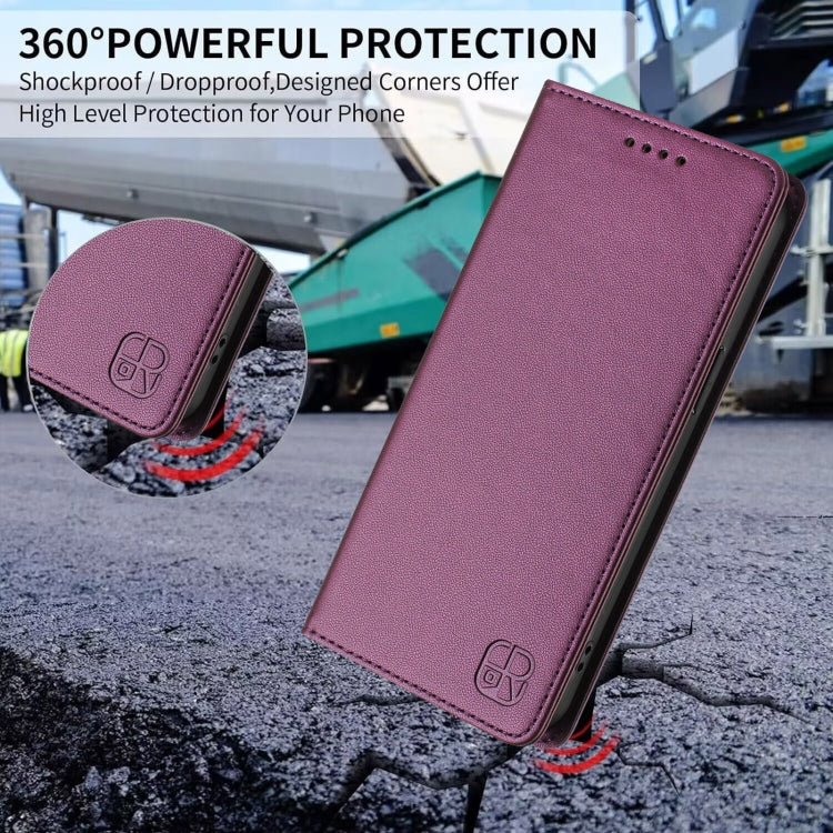 For Samsung Galaxy S24+ / S25+ 5G RC01 Dual-Folded Magnetic Suction RFID Leather Phone Case(Violet) - Galaxy S25+ 5G Cases by PMC TechLife | Online Shopping South Africa | PMC TechLife | Buy Now Pay Later Mobicred