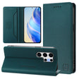 For Samsung Galaxy S25 Ultra 5G RC01 Dual-Folded Magnetic Suction RFID Leather Phone Case(Dark Green) - Galaxy S25 Ultra 5G Cases by PMC TechLife | Online Shopping South Africa | PMC TechLife | Buy Now Pay Later Mobicred