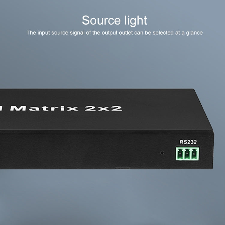 Measy MT4322 4K 30Hz 2 In 2 Out HDMI Matrix Switch Support Seamless Switching, US Plug(Black)