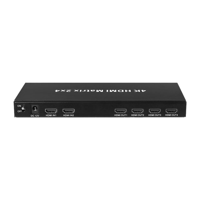 Measy MT4324 4K 30Hz 2 In 4 Out HDMI Matrix Switch Support Seamless Switching, US Plug(Black)