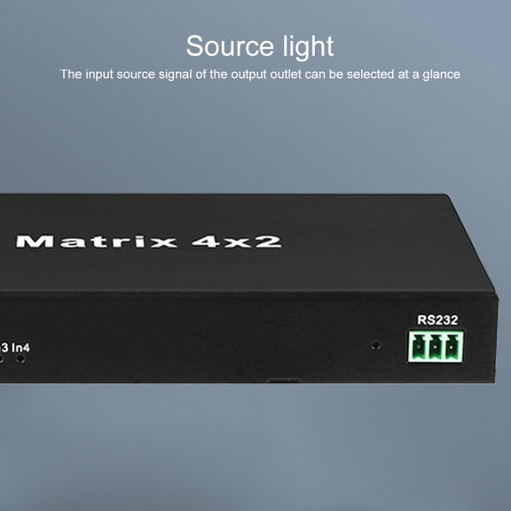 Measy MT4342 4K 30Hz 4 In 2 Out HDMI Matrix Switch Support Seamless Switching, EU Plug(Black)