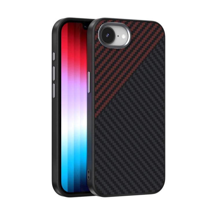 For iPhone 16e ABEEL C Carbon Fiber Series 6D Micro Relief MagSafe Phone Case(Black Red) - iPhone 16e Cases by PMC TechLife | Online Shopping South Africa | PMC TechLife | Buy Now Pay Later Mobicred