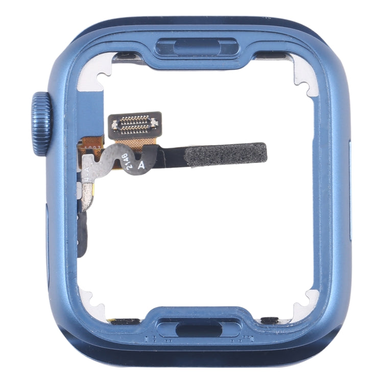 For Apple Watch Series 7 41MM LTE Aluminium Alloy Middle Frame Bezel Plate with Crown Spin Axis Flex Cable(Blue)