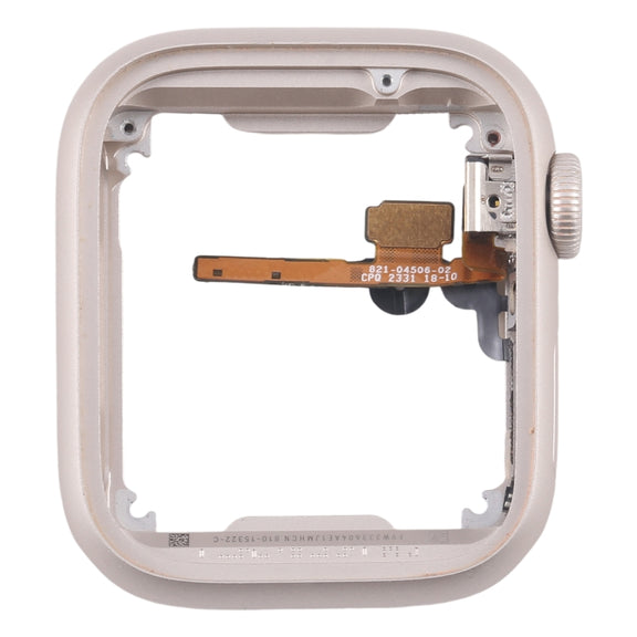 For Apple Watch Series 7 / 8 / 9 41MM LTE Aluminium Alloy Middle Frame Bezel Plate with Crown Spin Axis Flex Cable(Starlight)