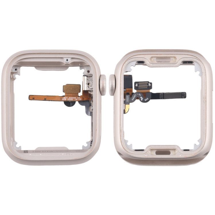 For Apple Watch Series 7 / 8 / 9 45MM LTE Aluminium Alloy Middle Frame Bezel Plate with Crown Spin Axis Flex Cable(Starlight) - Middle Frame by PMC TechLife | Online Shopping South Africa | PMC TechLife | Buy Now Pay Later Mobicred