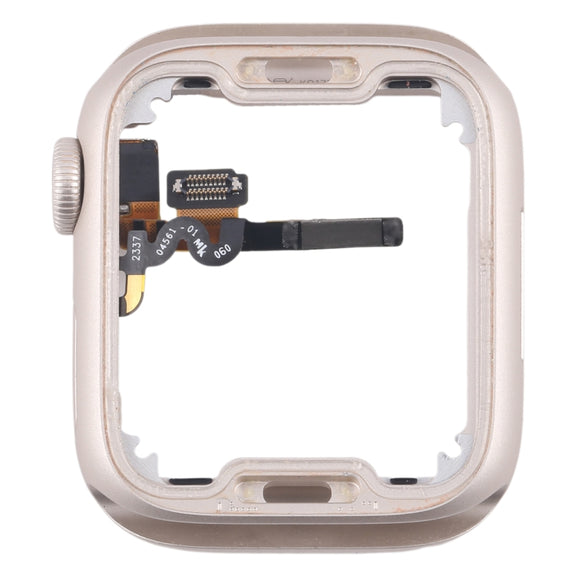 For Apple Watch Series 7 / 8 / 9 45MM LTE Aluminium Alloy Middle Frame Bezel Plate with Crown Spin Axis Flex Cable(Starlight)