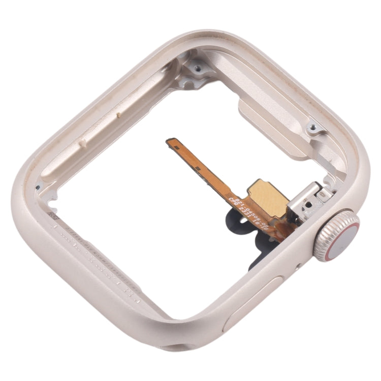For Apple Watch Series 7 / 8 / 9 45MM LTE Aluminium Alloy Middle Frame Bezel Plate with Crown Spin Axis Flex Cable(Starlight) - Middle Frame by PMC TechLife | Online Shopping South Africa | PMC TechLife | Buy Now Pay Later Mobicred