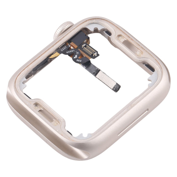 For Apple Watch Series 7 / 8 / 9 41MM GPS Aluminium Alloy Middle Frame Bezel Plate with Crown Spin Axis Flex Cable(Starlight)