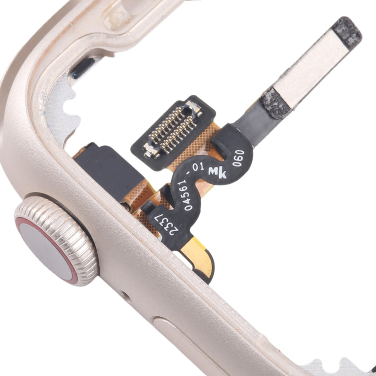 For Apple Watch Series 7 / 8 / 9 41MM GPS Aluminium Alloy Middle Frame Bezel Plate with Crown Spin Axis Flex Cable(Starlight)