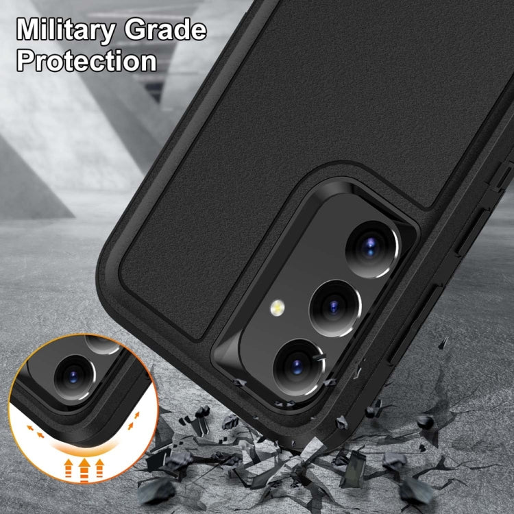 For Samsung Galaxy S24 / S25 5G Rugged PC Hybrid Silicone Phone Case with Holder(Black) - Galaxy S25 5G Cases by PMC Jewellery | Online Shopping South Africa | PMC Jewellery | Buy Now Pay Later Mobicred