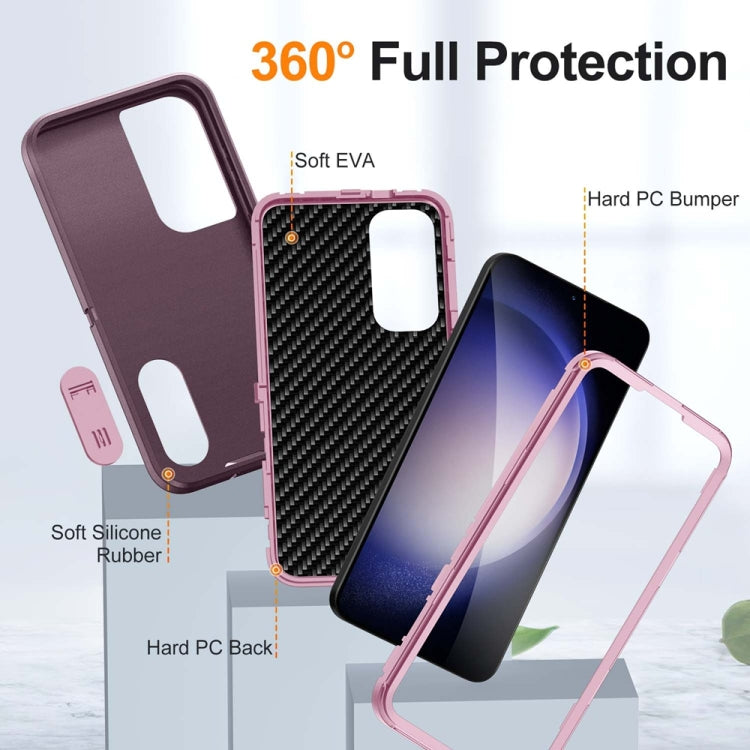 For Samsung Galaxy S24+ / S25+ 5G Rugged PC Hybrid Silicone Phone Case with Holder(Purple+Pink) - Galaxy S25+ 5G Cases by PMC Jewellery | Online Shopping South Africa | PMC Jewellery | Buy Now Pay Later Mobicred