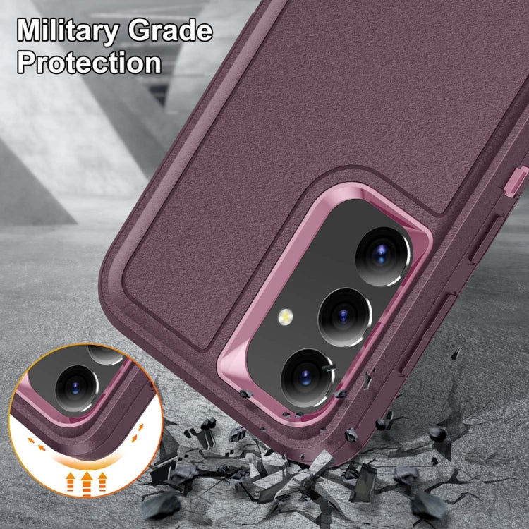 For Samsung Galaxy S24+ / S25+ 5G Rugged PC Hybrid Silicone Phone Case with Holder(Purple+Pink) - Galaxy S25+ 5G Cases by PMC Jewellery | Online Shopping South Africa | PMC Jewellery | Buy Now Pay Later Mobicred