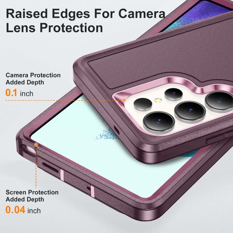 For Samsung Galaxy S25 Ultra 5G Rugged PC Hybrid Silicone Phone Case with Holder(Purple+Pink) - Galaxy S25 Ultra 5G Cases by PMC Jewellery | Online Shopping South Africa | PMC Jewellery | Buy Now Pay Later Mobicred