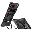 For ZTE nubia Z70 Ultra Mechanical Arm Borderless MagSafe Holder Metal Phone Case(Black Red) - free shipping - PMC TechLife - Order now!