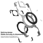 For ZTE nubia Z70 Ultra Mechanical Arm Borderless MagSafe Holder Metal Phone Case(Black Silver)
