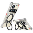 For ZTE nubia Z70 Ultra Mechanical Arm Borderless MagSafe Holder Metal Phone Case(Silver) - ZTE Cases by PMC TechLife | Online Shopping South Africa | PMC TechLife | Buy Now Pay Later Mobicred