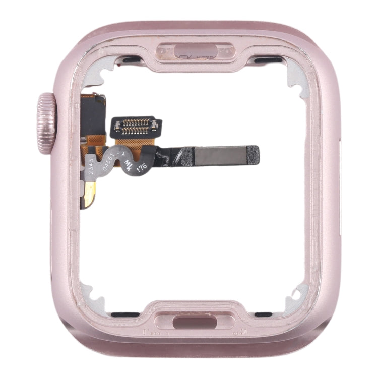 For Apple Watch Series 9 45MM LTE Aluminium Alloy Middle Frame Bezel Plate with Crown Spin Axis Flex Cable(Pink)