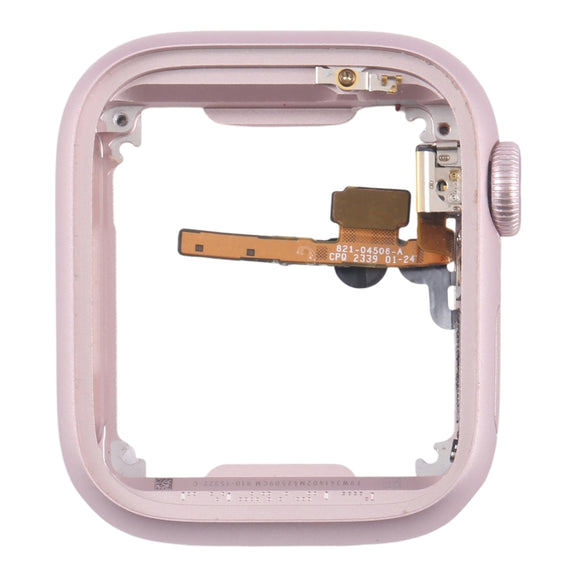 For Apple Watch Series 9 41MM GPS Aluminium Alloy Middle Frame Bezel Plate with Crown Spin Axis Flex Cable(Pink)