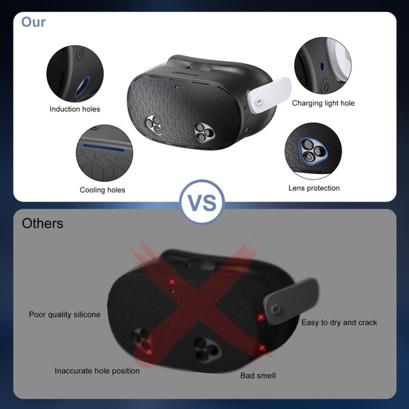 STARTRC GAMES For Meta Quest 3S VR Silicone Protective Cover(Black)