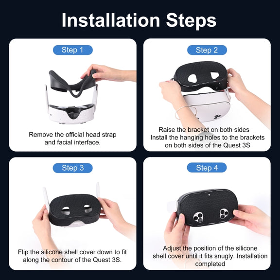 STARTRC GAMES For Meta Quest 3S VR Silicone Protective Cover(Black)