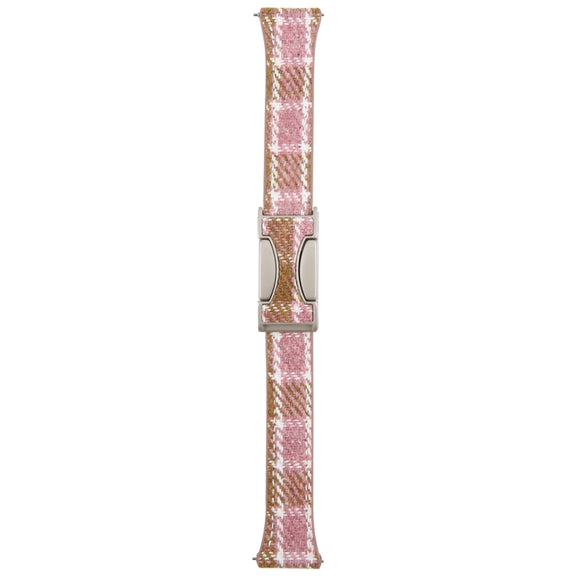 20mm Universal Slim Magnetic Buckle Napped Fabric Leather Watch Band(Pink)